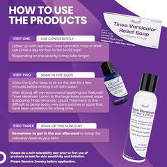 Naturasil Tinea Versicolor soap 4oz bar highlighting cleansing step for tinea versicolor