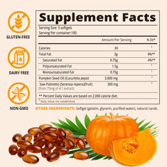 Nature Aurora pumpkin seed oil softgels close-up showing capsules