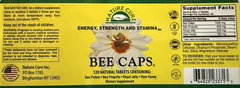 Nature Cure Bee Caps packaging close-up highlighting bee pollen and propolis for daily vitality support.