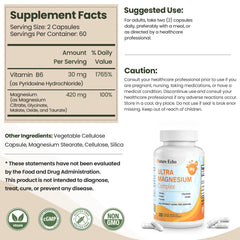 Nature Echo bottle label detail highlighting 120 capsules and 60-day supply.