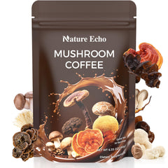 Nature Echo mushroom coffee cup showing a focused energy experience