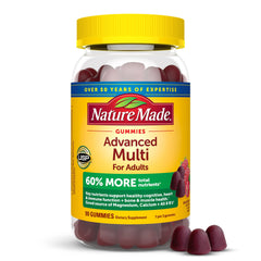 Nature Made Advanced Multivitamin Gummies adults bottle provides daily nutrition in a tasty form