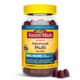Nature Made Advanced Multivitamin Gummies for Him bottle front with 60% more nutrients for daily support
