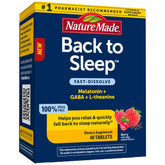 Nature Made Back to Sleep melatonin fast-dissolve berry tablet helps ease nighttime awakenings