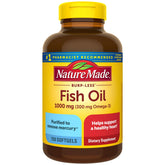 Nature Made Burp Less Fish Oil 1000 mg softgels bottle for daily omega-3 support