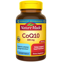 Nature Made CoQ10 100 mg softgels bottle for heart health support.
