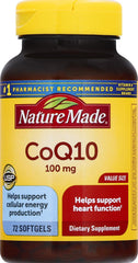 Nature Made CoQ10 softgels bottle for daily energy and heart support.