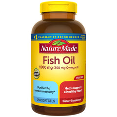 Nature Made Fish Oil 1000 mg softgels bottle for convenient daily Omega-3 intake