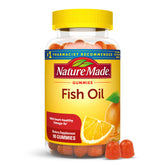 Nature Made Fish Oil Gummies orange flavor, a tasty omega-3 source for daily use and heart support.