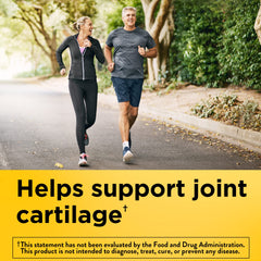 Caplets closeup showing Nature Made Glucosamine Chondroitin MSM for daily joint support