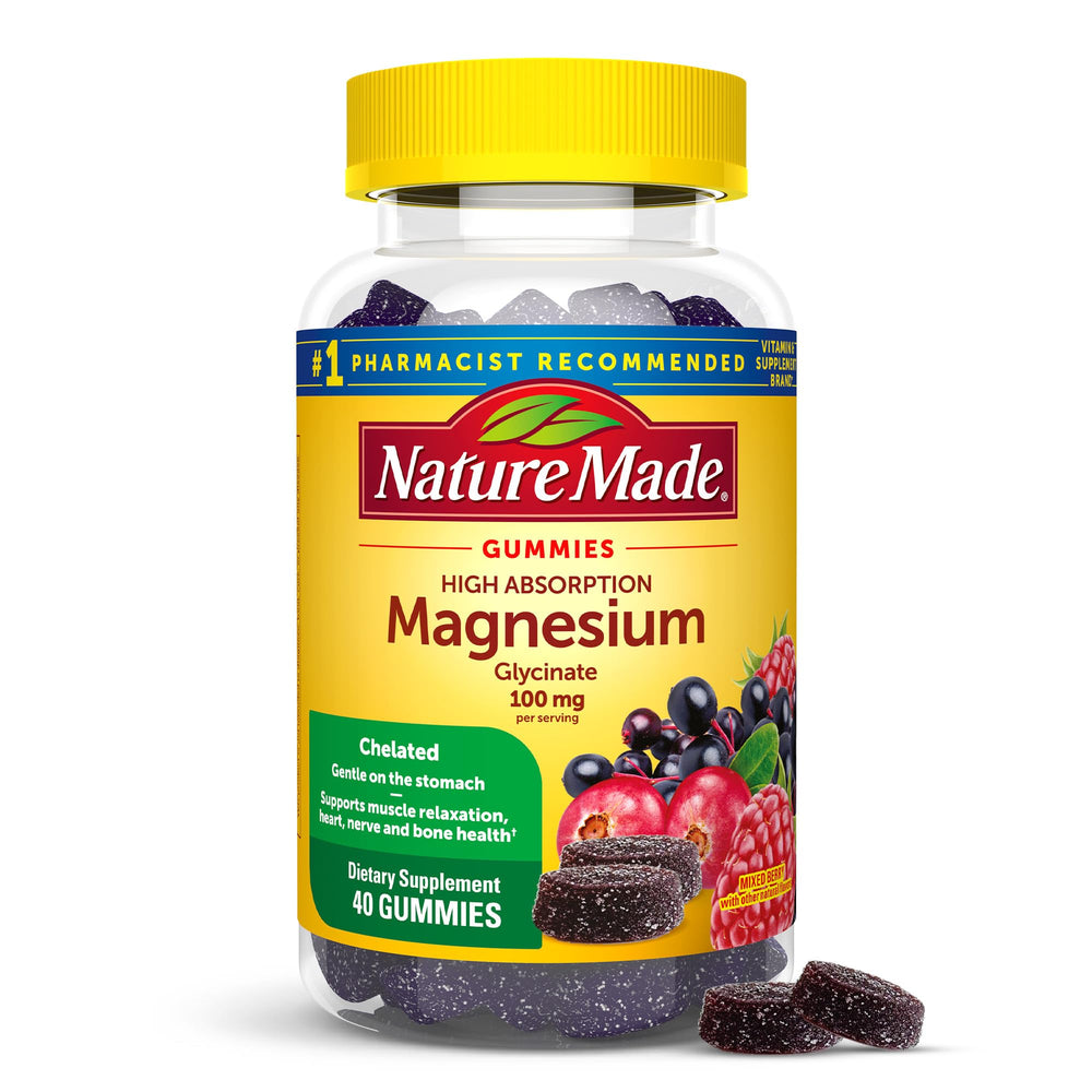 Nature Made High Absorption Magnesium Glycinate Gummies berry bottle for daily wellness