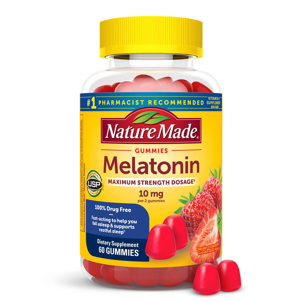 Nature Made Melatonin Gummies bottle for a relaxed bedtime routine.