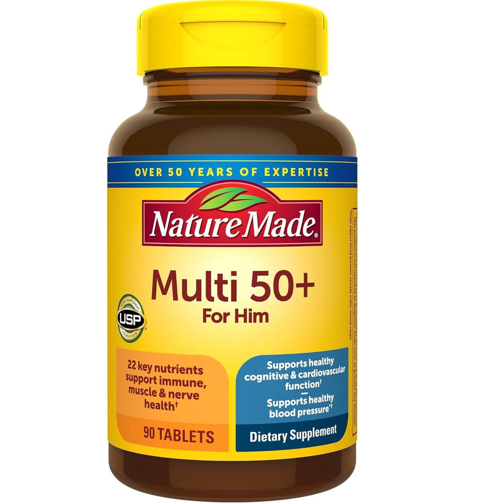 Nature Made Multi for Him 50+ bottle front for daily nutrition support