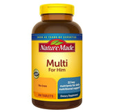Nature Made Multivitamin for Him bottle front, 22 nutrients for daily support