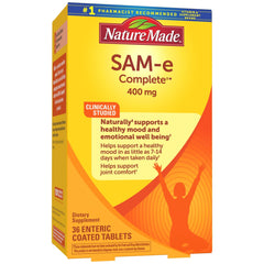 Nature Made SAM-e Complete 400 mg bottle front, mood support.