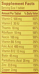 Nature Made Stress B Complex with Zinc bottle label highlighting B vitamins for mood and focus.