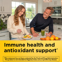 Close-up of Nature Made Super C D3 Zinc tablet highlighting key nutrients.