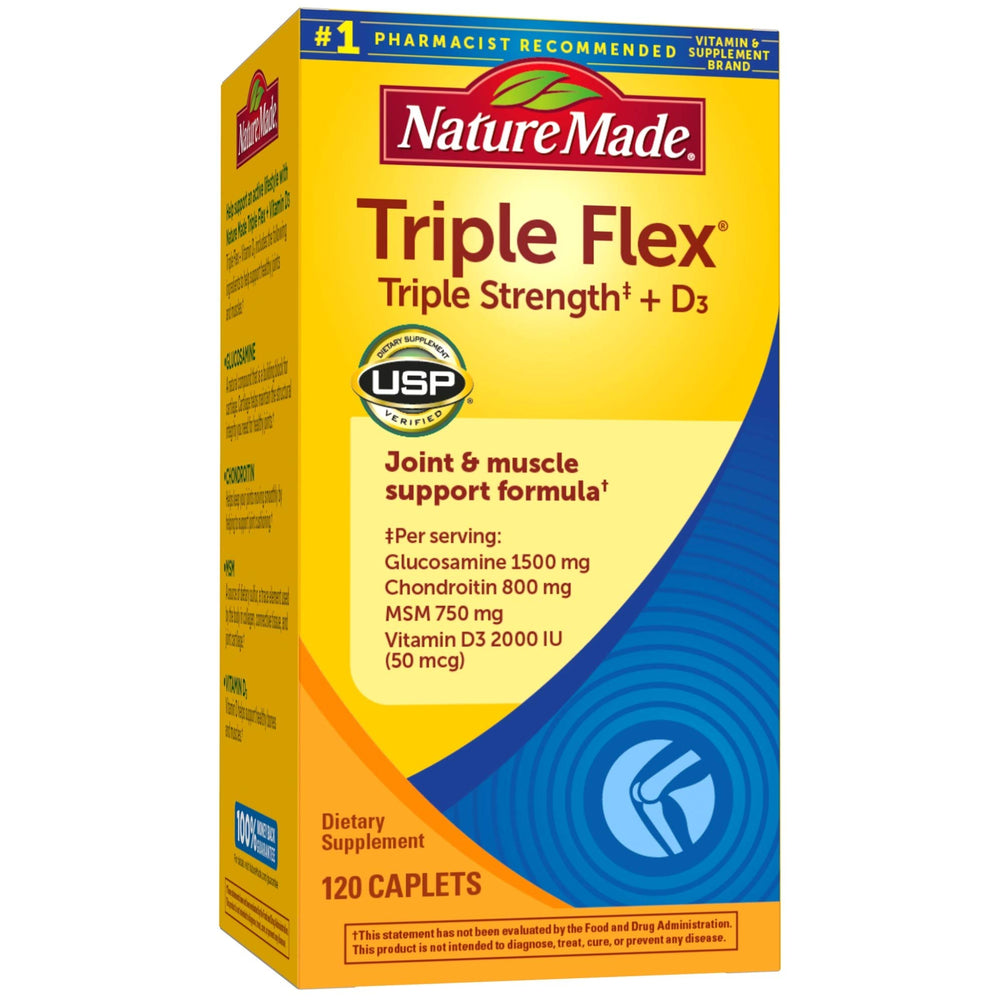 Nature Made TripleFlex bottle displaying packaging for joint support