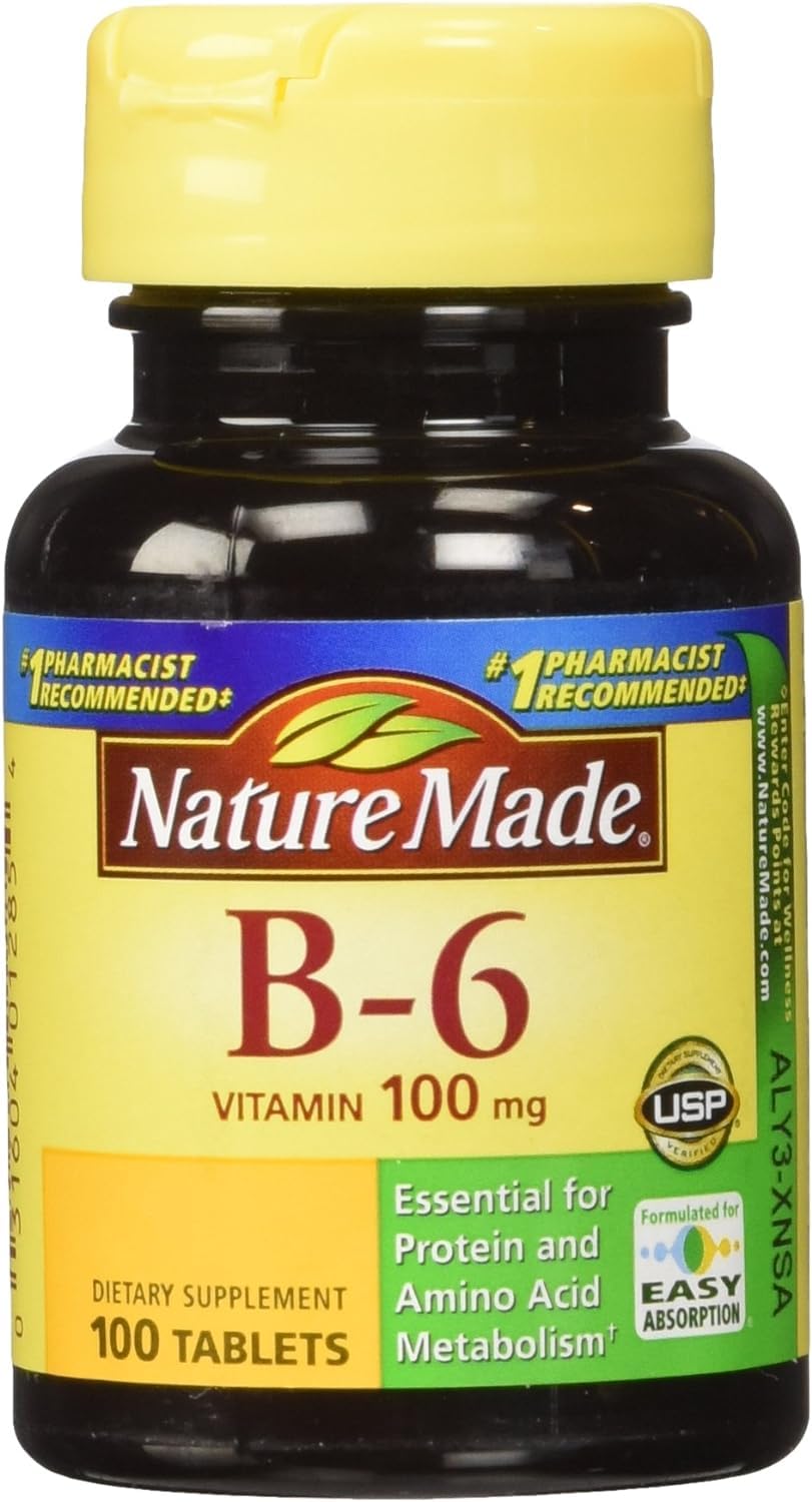 Nature Made Vitamin B-6 100 mg bottle front for daily energy support.