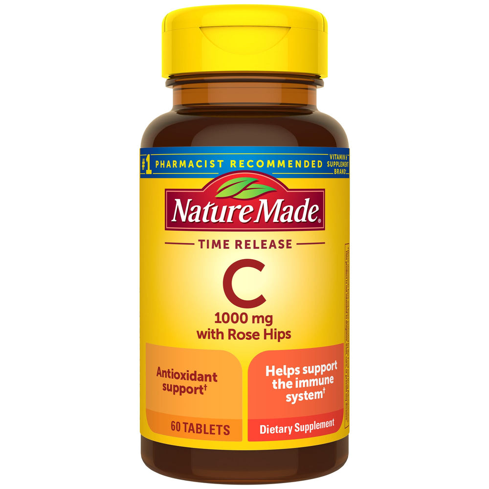 Nature Made Vitamin C with Rose Hips time-release bottle for daily immune support