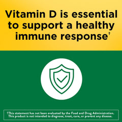 Nature Made Vitamin D3 softgels close-up highlighting the D3 form for calcium absorption.