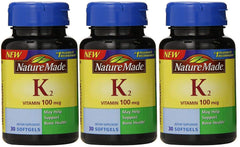 Nature Made Vitamin K2 softgels bottle, 100 mcg per capsule, for daily supplementation