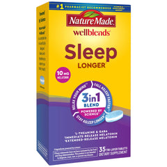 Nature Made Wellblends Sleep Longer bottle front showing 3-in-1 sleep support.