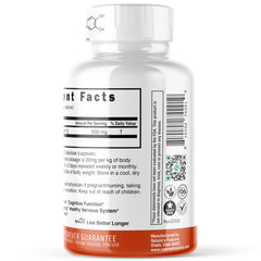 Nature's Fusions Nutri Fisetin 500mg label close-up—emphasizing purity and accurate dosage.