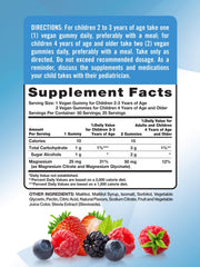Nature's Truth gomitas magnesio niños envase frambuesa, sabor agradable para meriendas.