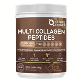 Nature Target Chocolate Multi Collagen Peptides bottle for daily skin and joint wellness.