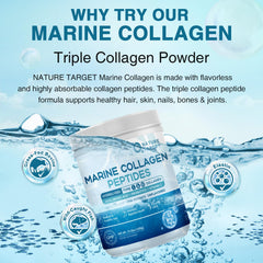 Nature Target Marine Collagen powder stirred into hot tea.