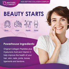 Nature Target Multi Collagen in a glass of beverage ready to enjoy