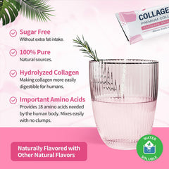NATURE TARGET collagen powder scoop beside a jar for convenient daily use.