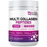 Nature Target Multi Collagen Powder tub shown for daily skin, hair, and joint support.