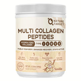 Nature Target Multi Collagen Vanilla powder bottle supports skin and hair health.