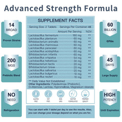 Nature Target Probiotics for Men bottle label closeup highlighting capsule count and shelf-stable design