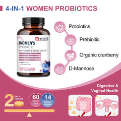 Nature Target Probiotics for Women capsules closeup, delayed-release formula for intestinal delivery.