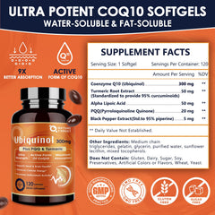 Nature Target Ubiquinol CoQ10 300mg softgels pour easy daily dose