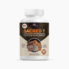 Naturealm Sacred 7 bottle close-up supports daily focus and vitality.
