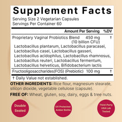 NatureBell capsules close-up showing 10 strains for comprehensive vaginal wellness.