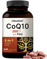 NatureBell CoQ10 with PQQ bottle for daily energy support and antioxidant potential.