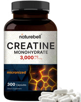 NatureBell creatine capsules bottle front showing unflavored pre-workout option
