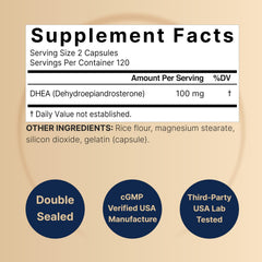 Close-up of NatureBell DHEA capsules highlighting micronized formula for better absorption.