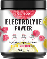 NatureBell electrolytes powder Raspberry Lemonade packaging for sugar-free hydration