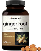 NatureBell Ginger Root with MCT Bottle for digestive comfort and absorption