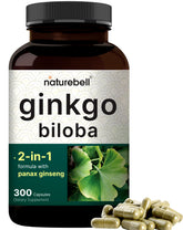 NatureBell Ginkgo Biloba bottle highlighting memory and focus support