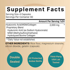 NatureBell hyaluronic acid capsules close-up emphasizing potency for hydration support.