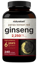 NatureBell Korean Red Ginseng bottle with 240 softgels for energy support