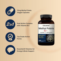 NatureBell L-Methylfolate bottle label close-up highlighting quality and ingredients