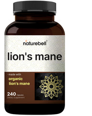 NatureBell Lions Mane capsules bottle for cognitive support.